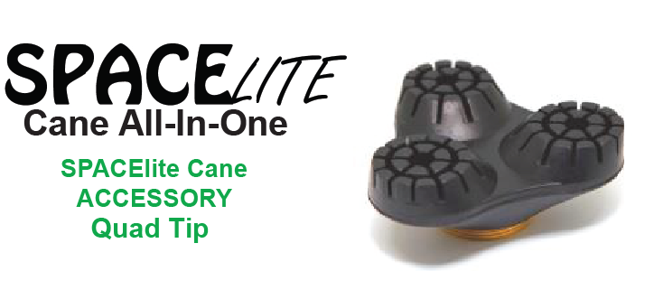 SPACElite Cane All-in-One, Quad Swivel Foot